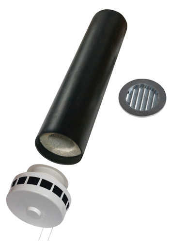 Приточный клапан КИВ-125 круглый с трубой 500мм и металл решеткой (КИВ-125-500)